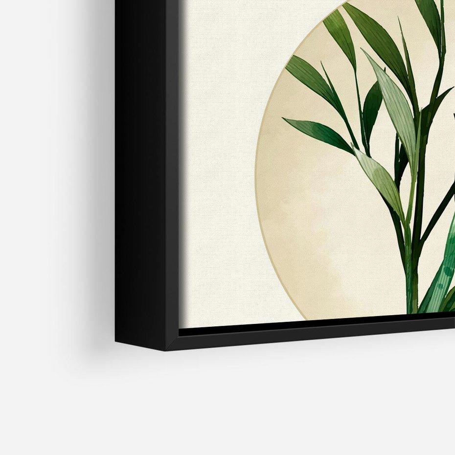 Obraz w ramie 50x50 - Rozkwitająca Delikatność - japońska sztuka, ptak - rama czarna