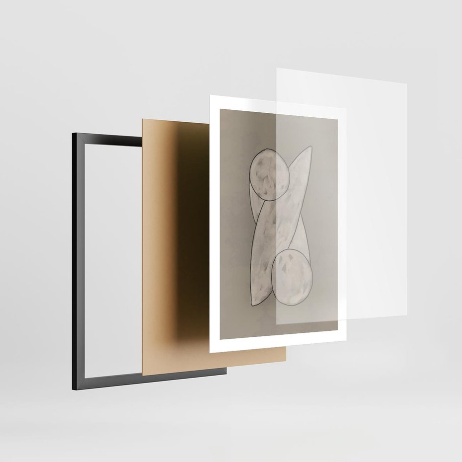 Plakat w ramie 50x70 - Zaklęte Anomalie - nowoczesna geometryczna sztuka, loftowe wnętrze - rama czarna