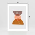 Plakat bez ramy 30x40 - Kwiatowa Akwarela - akwarelowe kształty, brąz