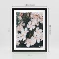 Plakat w ramie 40x50 - Egzotyczna Uroda - białe kwiaty, tropikalne kwiaty - rama czarna