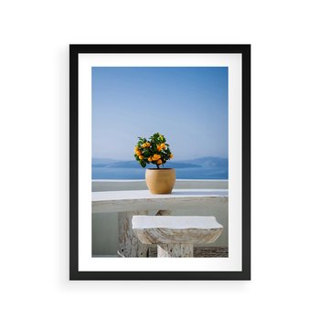 Plakat w ramie 30x40 - Uroki Santorini - Santorini, Grecja - rama czarna