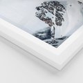 Plakat w ramie 50x70 - Górski Majestat - górskie szczyty pod śniegiem, górski krajobraz - rama biała