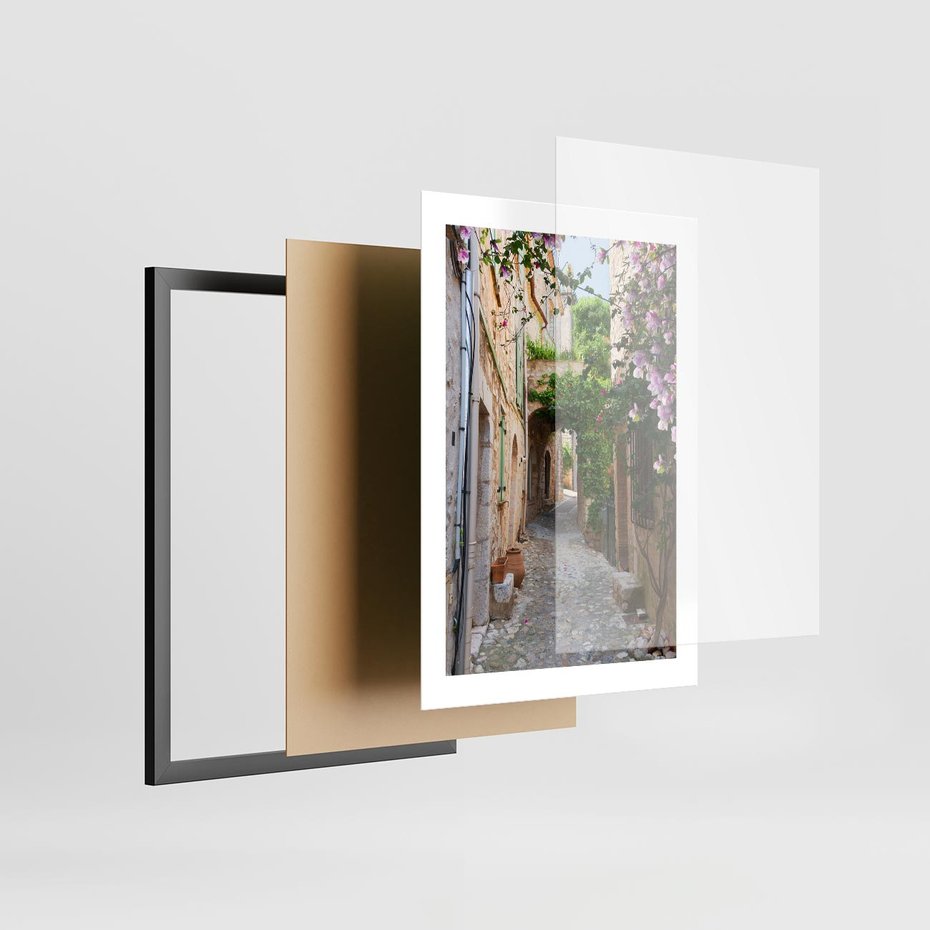 Plakat w ramie 30x40 - Ścieżka W Nieskończoność - uliczka, perspektywa - rama czarna