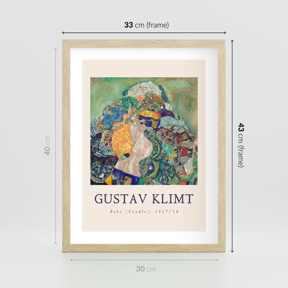 Plakat w ramie 30x40 - Sztuka z Reprodukcją G. Klimta - Gustav Klimt, reprodukcja - rama drewno