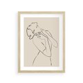 Plakat w ramie 30x40 - Bezkresny Taniec - kobieta, szkic - rama drewno