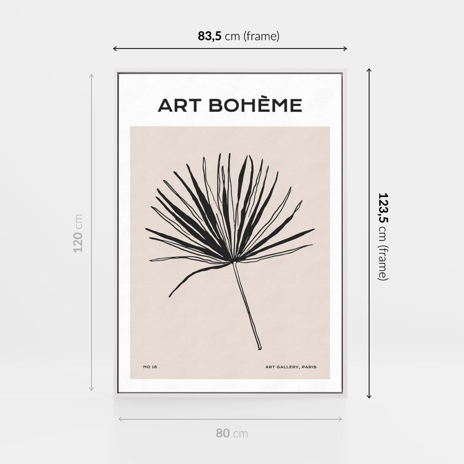 Obraz w ramie 80x120 - Rozkwitające Boho Kształty - boho sztuka, plakat - rama biała