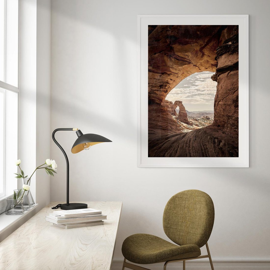 Plakat bez ramy 21x30 - Kanionowy Labirynt - pustynia, skały