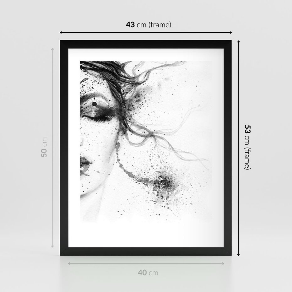 Plakat w ramie 40x50 - Eksplozja Kolorów - akwarela, abstrakcja - rama czarna