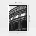 Obraz w ramie 50x70 - Koloseum w Czarnej Bieli - antyczna architektura, koloseum - rama czarna