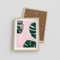 Plakat w ramie 30x40 - Siła Natury - liście, monstera - rama drewno