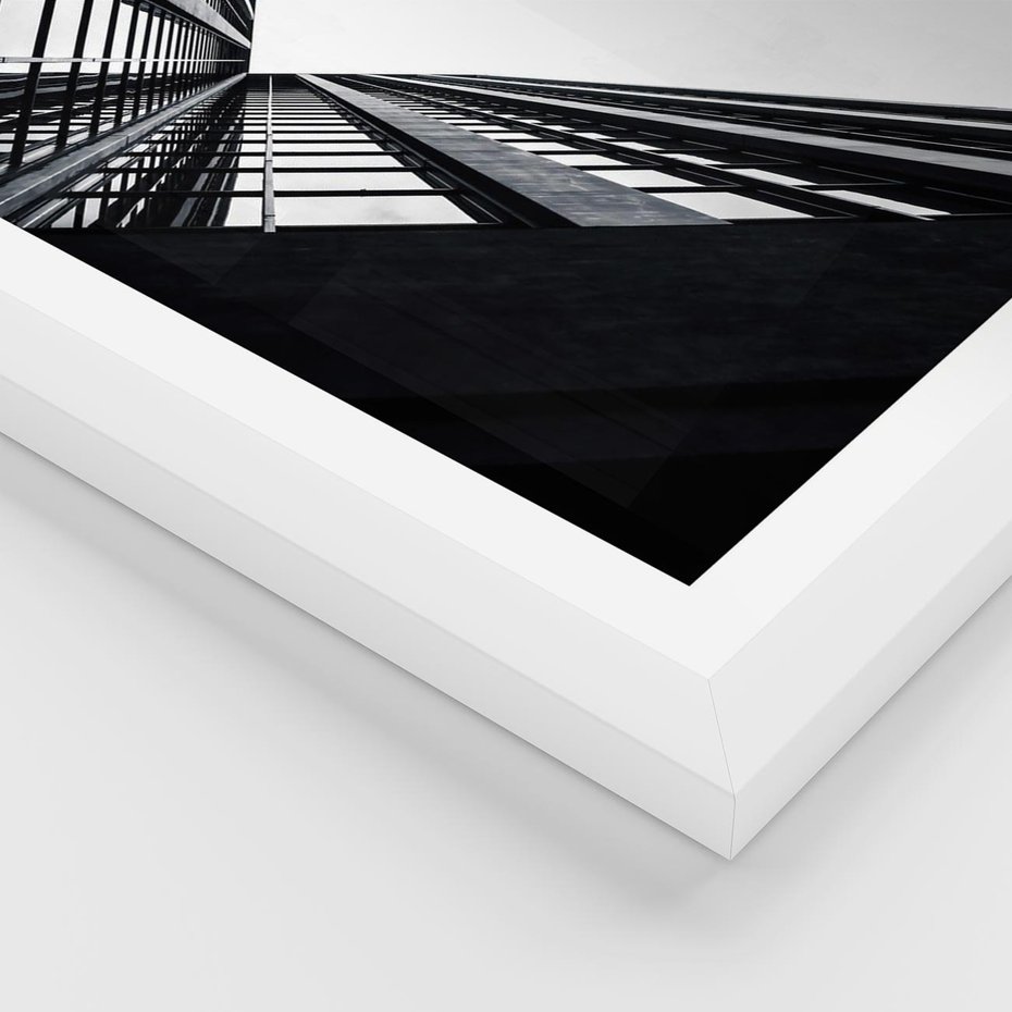 Plakat w ramie 30x40 - Nowoczesność w Linii - architektura, proste linie - rama biała