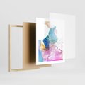 Plakat w ramie 40x50 - Abstrakcyjne Pastelowe Piękno - abstrakcja, pastelowe - rama drewno