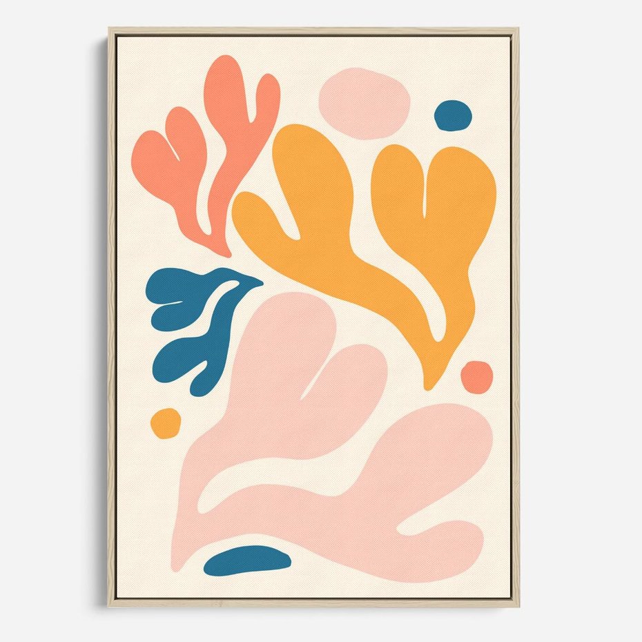 Obraz w ramie 80x120 - Granice Inspiracji - abstrakcyjne dziwne formy, nowoczesny plakat - rama drewno