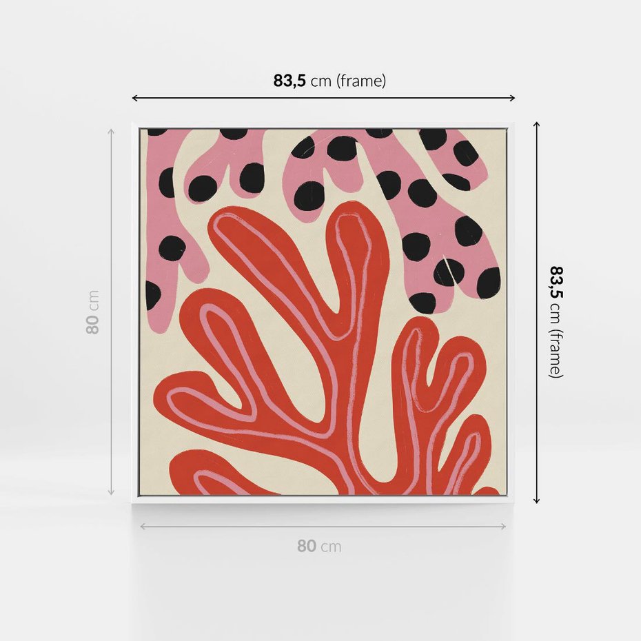 Obraz w ramie 80x80 - Księga Pastelowych Impulsów - abstrakcyjny obraz, plakat - rama biała