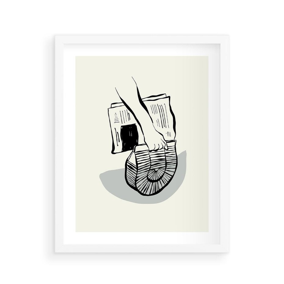 Plakat w ramie 40x50 - Szkicowe Gazetowe Inspiracje - grafika, szkic - rama biała