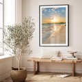 Plakat bez ramy 30x40 - Zachód słońca na plaży - plaża, zachód