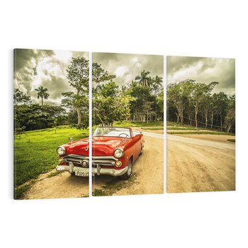 Obraz na płótnie 120x80 - Retro Samochód w Kubańskiej Opowieści - samochód, retro