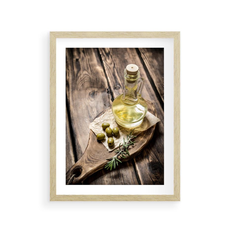 Plakat w ramie 30x40 - Oliwki w restauracji - oliwa, oliwki - rama drewno