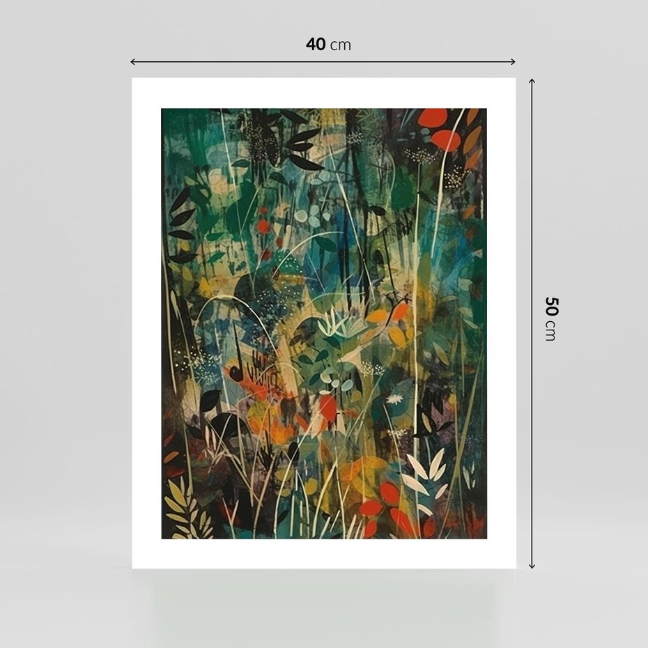 Plakat bez ramy 40x50 - Abstrakcyjne Wariacje Form - abstrakcyjny obraz, mnogość kolorów