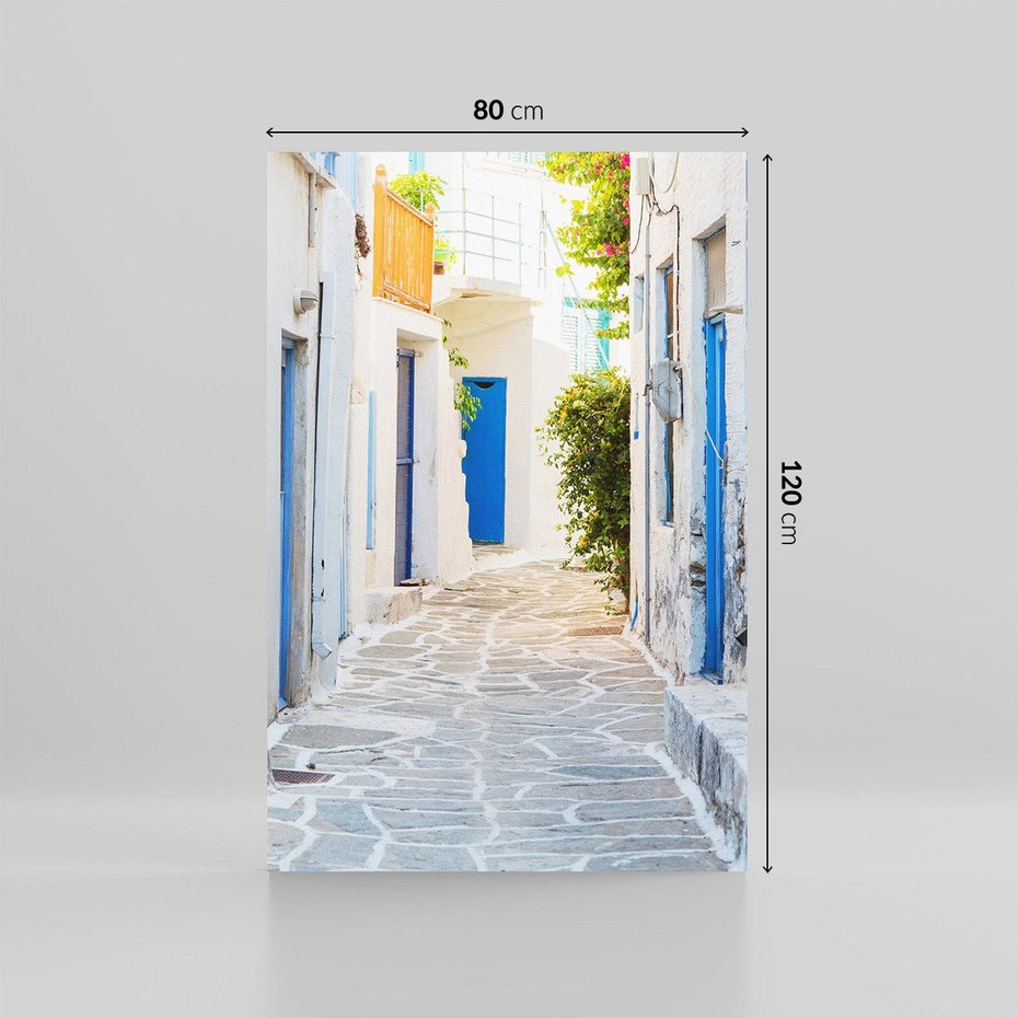 Obraz na płótnie 80x120 - Urok greckiej uliczki - Grecja, wyspa