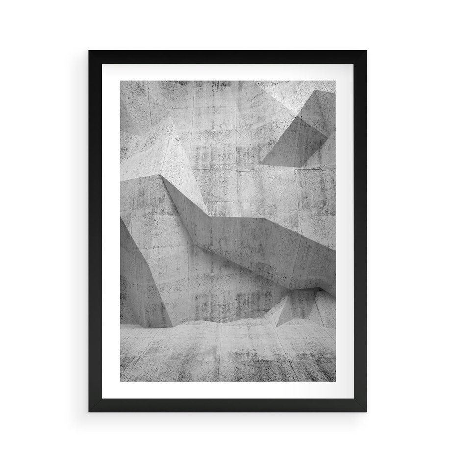 Plakat w ramie 50x70 - Geometryczna harmonia sztuki - geometria, sztuka - rama czarna