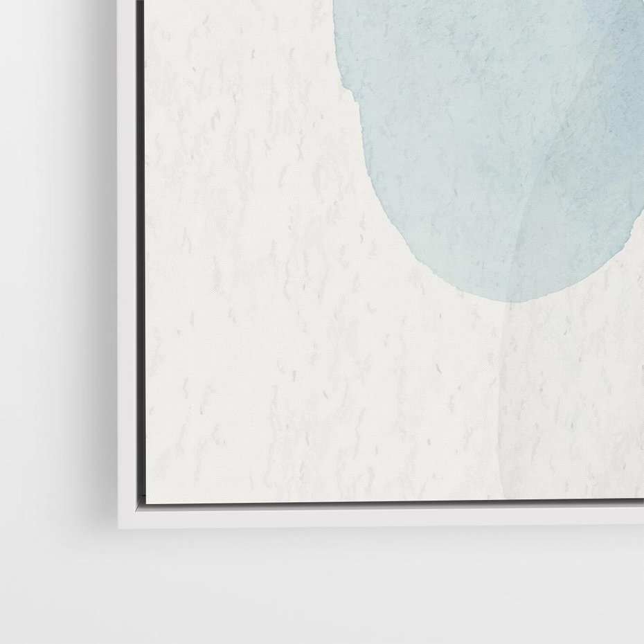 Obraz w ramie 80x80 - Akwarelowa Symfonia Natury - abstrakcyjne delikatne plamy, akwarelowe - rama biała