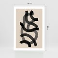 Plakat bez ramy 21x30 - Strukturalne Odbicia Innowacji - zaplątane minimalistyczne linie, na bezowym tle