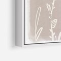 Obraz w ramie 80x120 - Roślinne Przeniknięcia - nowoczesny subtelny plakat, beżowy - rama biała