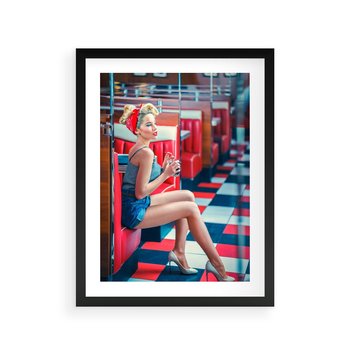 Plakat w ramie 50x70 - Stylowa Elegancja - retro, pinup - rama czarna