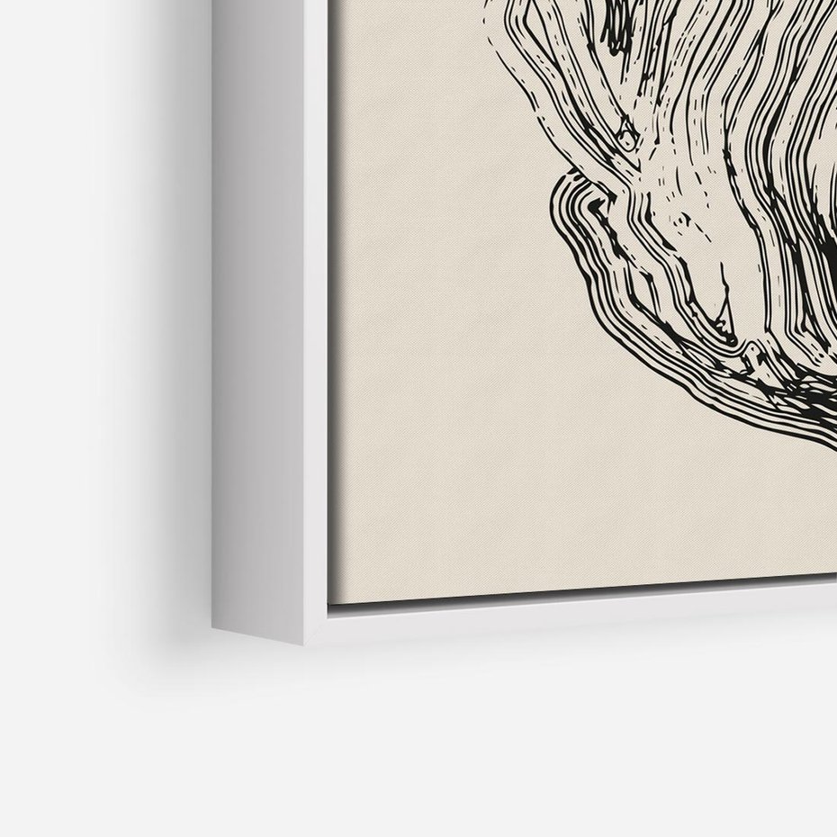 Obraz w ramie 80x80 - Abstrakcyjne Odbicie - abstrakcyjne odbicie, biało czarny - rama biała