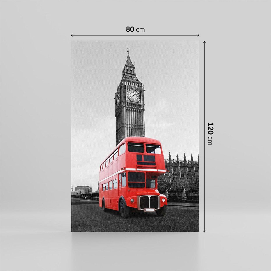 Obraz na płótnie 80x120 - Autobusy w tętniącym życiem Londynie - Londyn, autobus