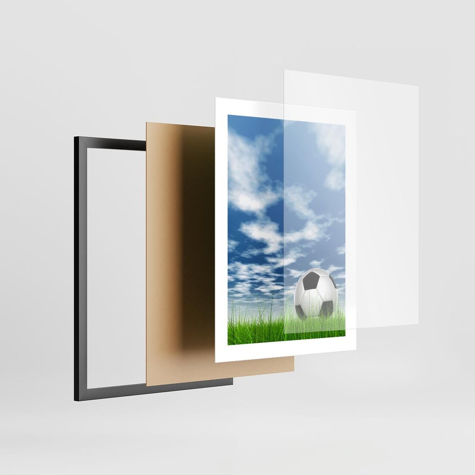 Plakat w ramie 30x40 - Piłkarska Pasja - piłka, nożna - rama czarna