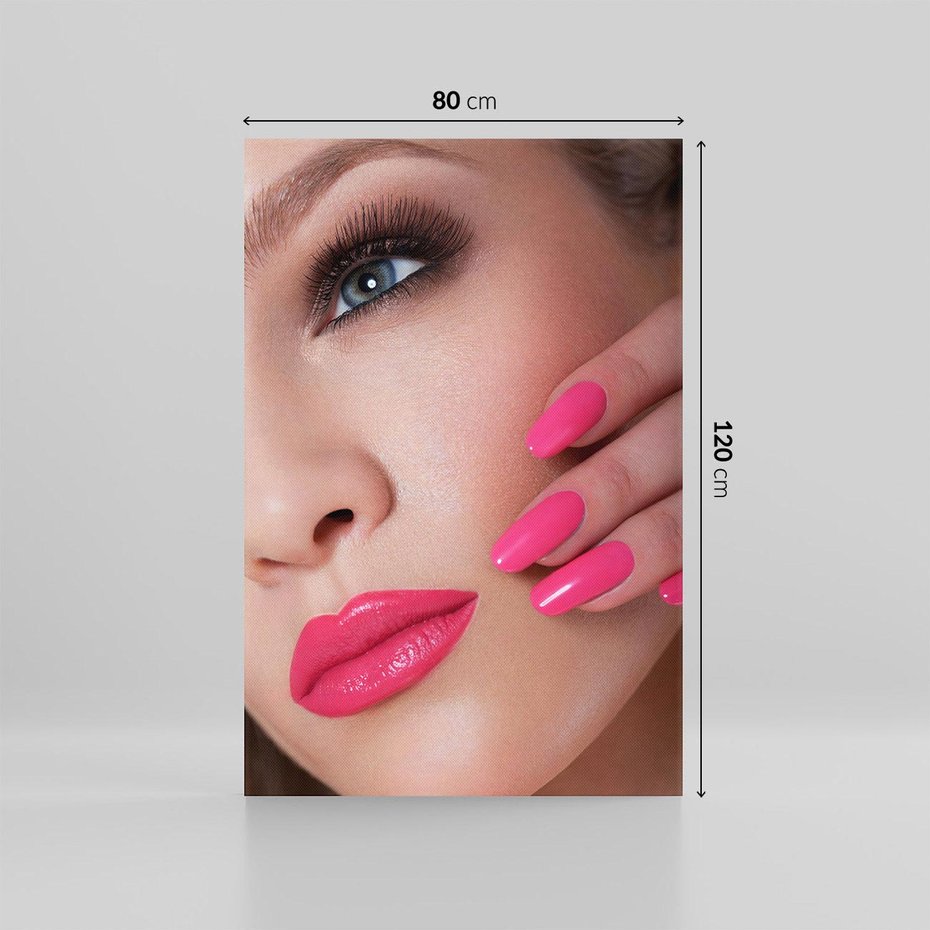 Obraz na płótnie 80x120 - Usta, manicure, spa: kobieca harmonia - usta, manicure