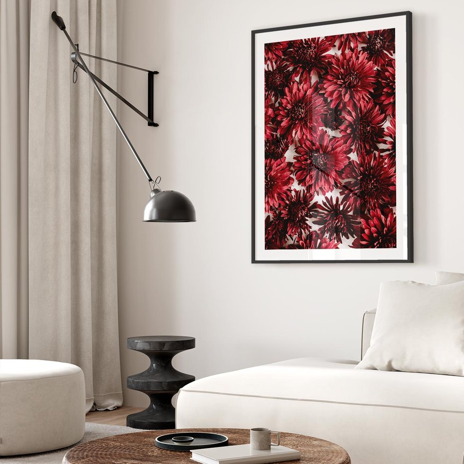 Plakat bez ramy 50x70 - Energia Kwiatów - czerwone kwiaty, kompozycja