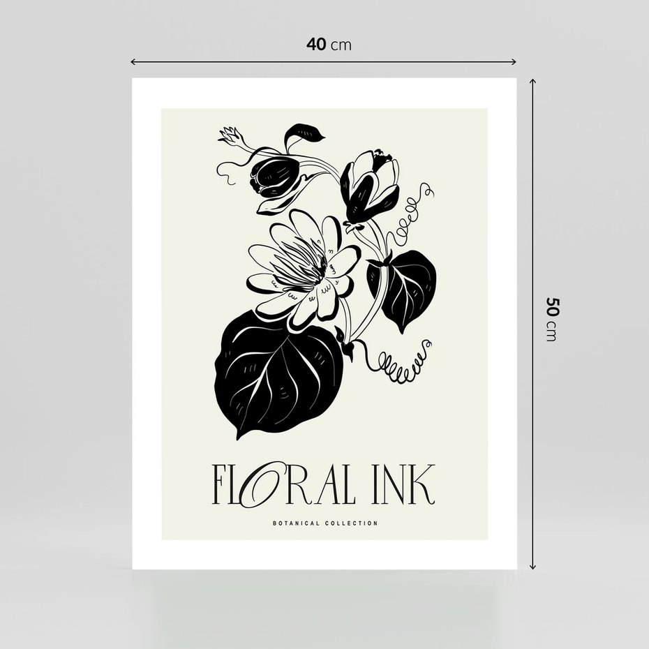 Plakat bez ramy 40x50 - Odbicie kwiatowych chwil - kwiaty, typografia