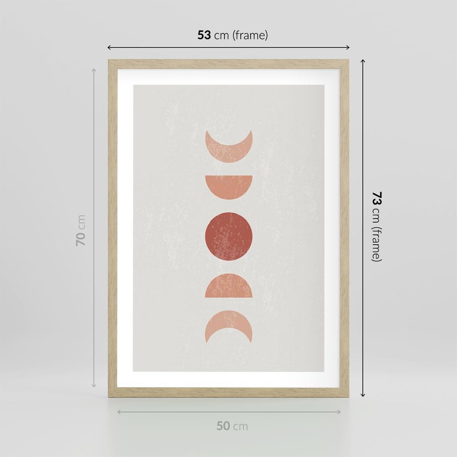 Plakat w ramie 50x70 - Mistyka Boho - boho plakat, beże brązy - rama drewno