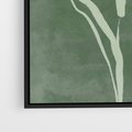 Obraz w ramie 50x70 - Zielony Oddech - zielona abstrakcja, zgaszona zieleń - rama czarna