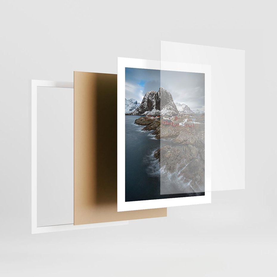 Plakat w ramie 40x50 - Skandynawia - górska odsłona - Skandynawia, góry - rama biała