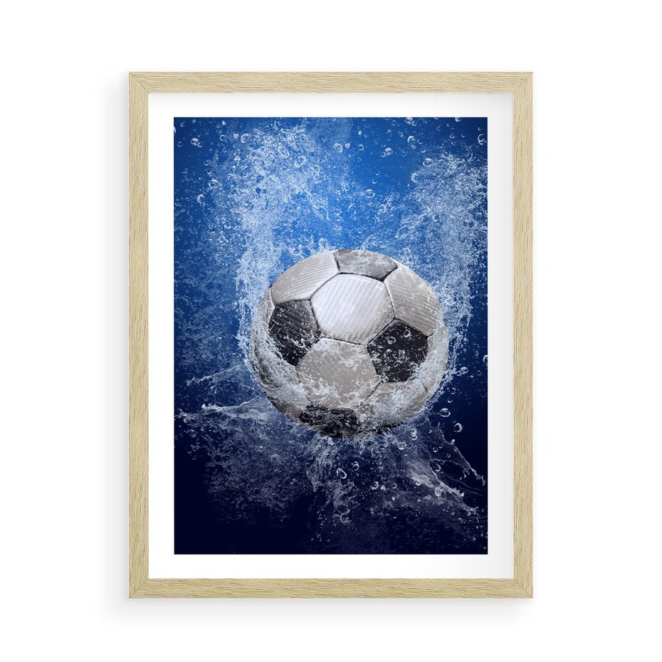 Plakat w ramie 50x70 - Młodzieżowy Zapał - piłka, młodzieżowy - rama drewno