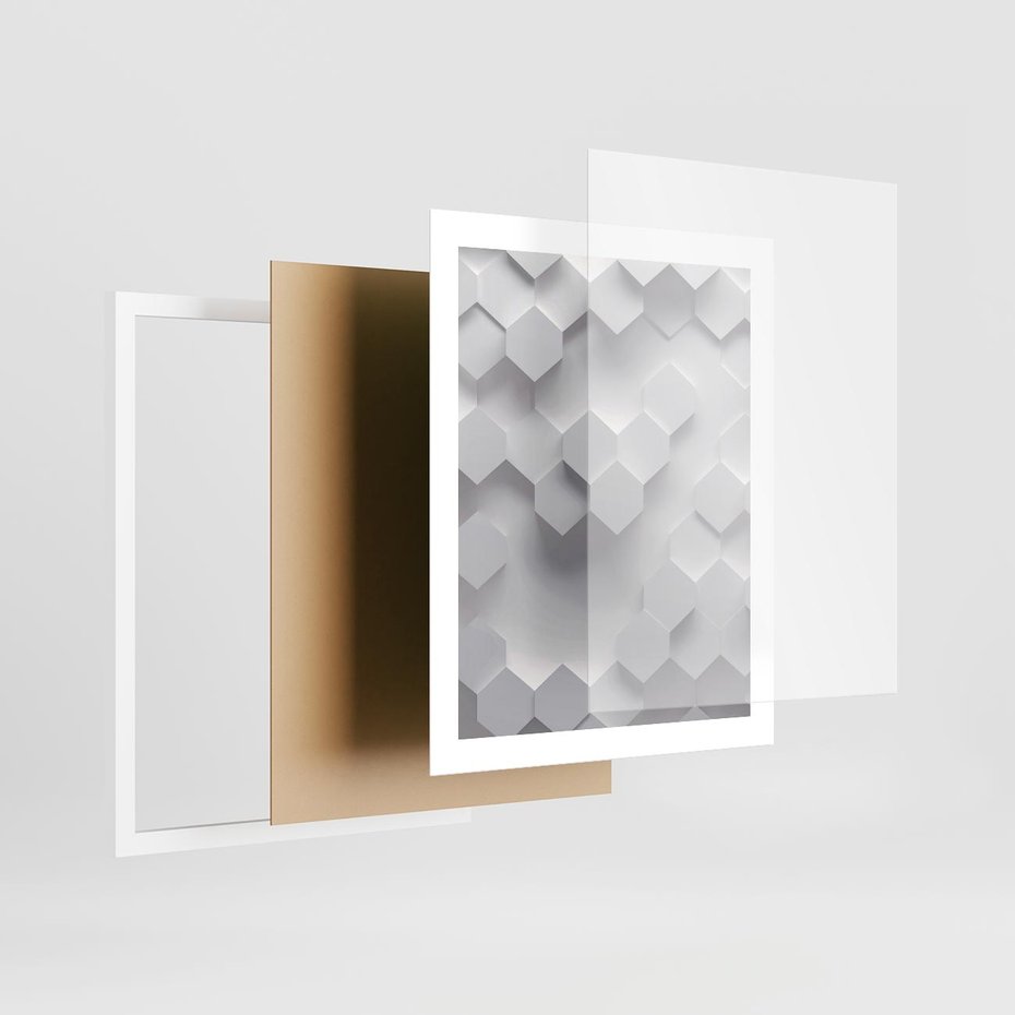 Plakat w ramie 40x50 - Kreatywna Forma - geometryczny, 3D - rama biała