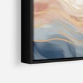 Obraz w ramie 50x50 - Ukojenie Współczesności - abstrakcyjne fale, gładkie linie - rama czarna