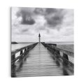 Obraz na płótnie 50x50 - Romantyczny pomost z latarnią - pomost, latarnia