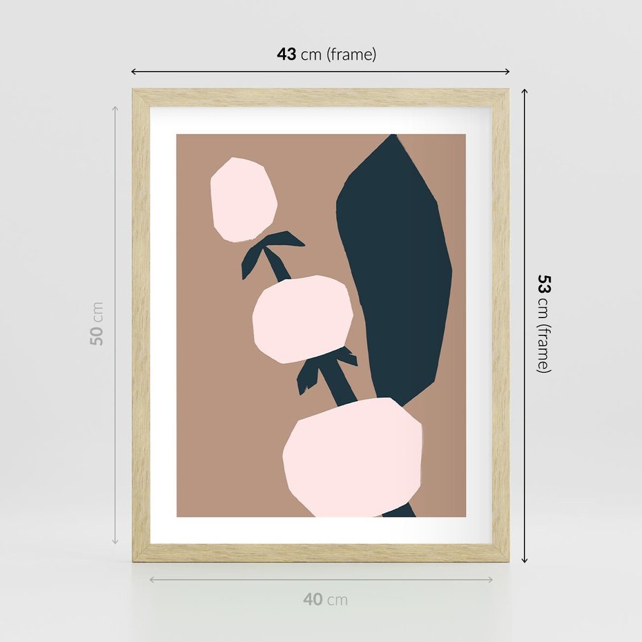 Plakat w ramie 40x50 - Harmonia Boho Ducha - abstrakcyjny obraz, plakat - rama drewno