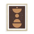 Plakat w ramie 50x70 - Impulsy Przestrzeni - mid century styl, nowoczesna grafika - rama drewno