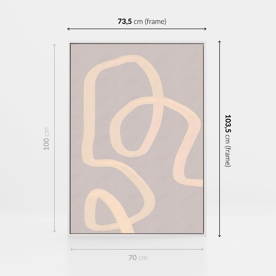 Obraz w ramie 70x100 - Nowoczesne Odbicia - minimalistyczny obraz, nowoczesny - rama biała