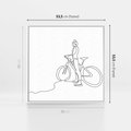 Obraz w ramie 50x50 - Minimalistyczna Przejażdżka - szkic, minimalizm - rama biała