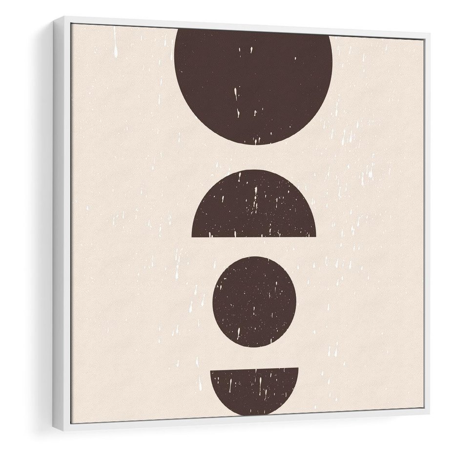 Obraz w ramie 80x80 - Migocące Granice - mid century styl, nowoczesna grafika - rama biała