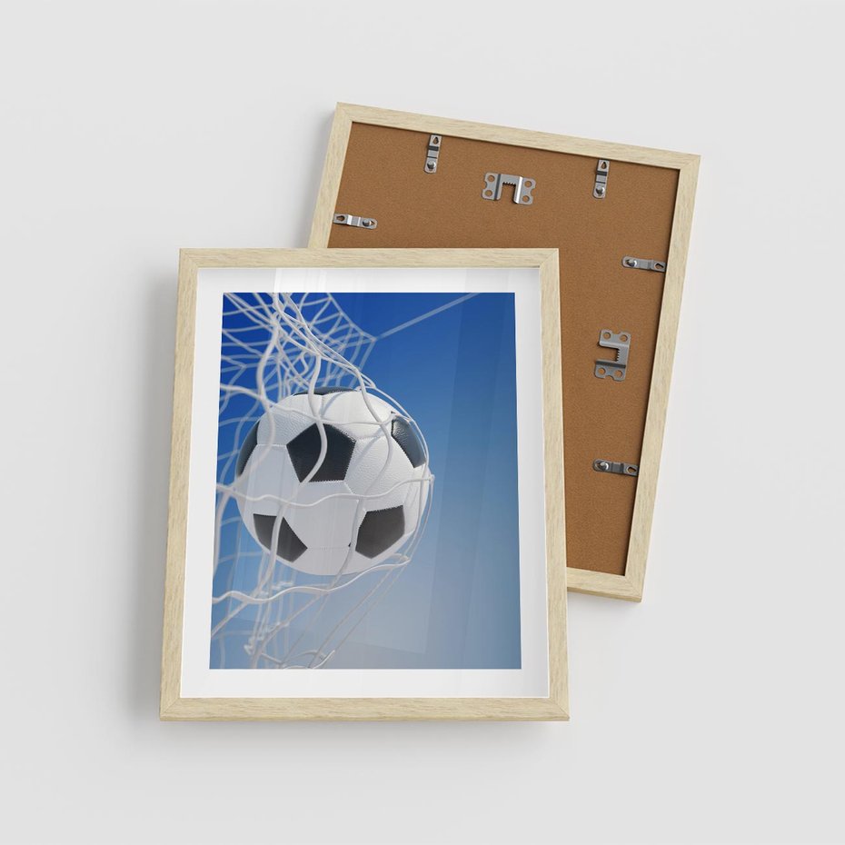 Plakat w ramie 40x50 - Pasja na Plaży - piłka, siatka - rama drewno