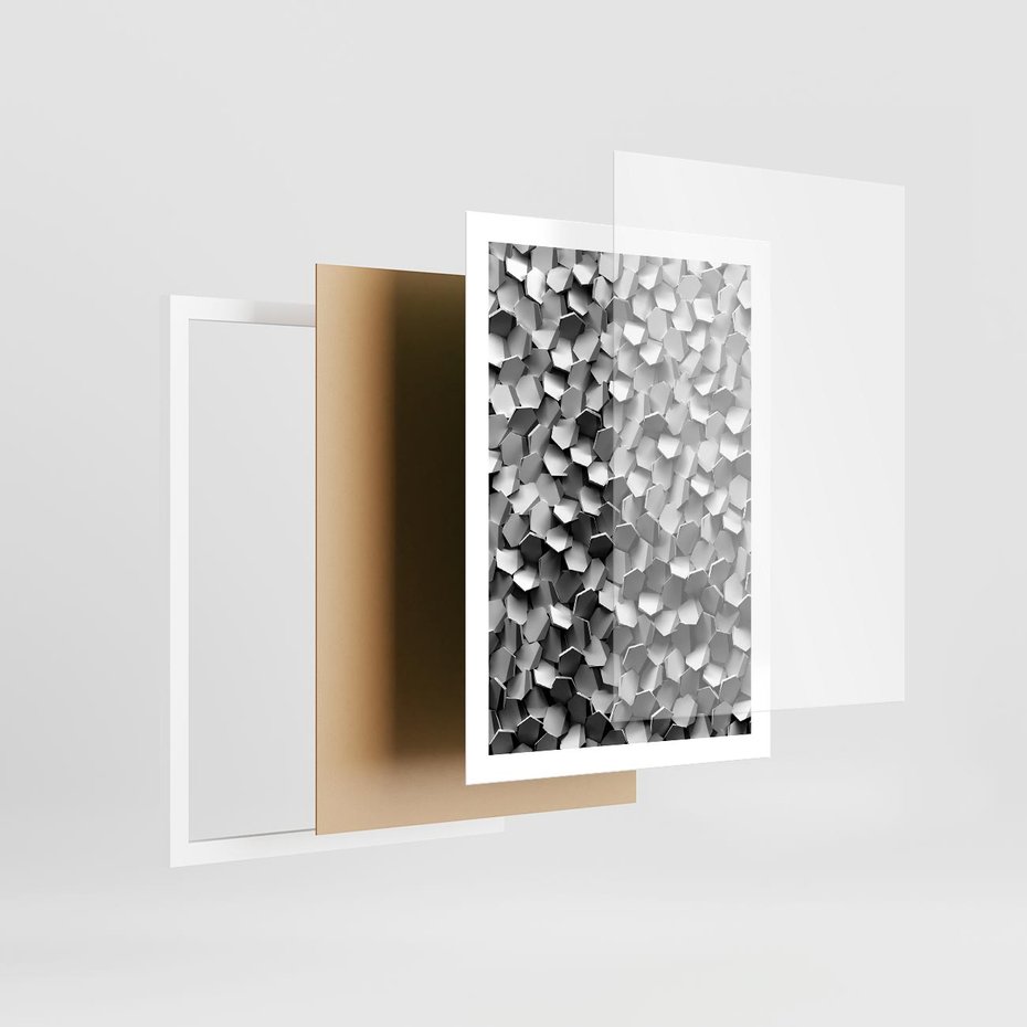 Plakat w ramie 50x70 - Odkryj głębię sztuki - graficzne, 3D - rama biała