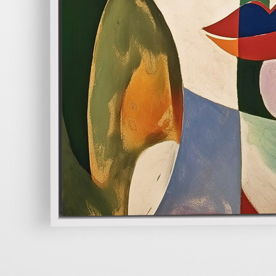 Obraz w ramie 80x120 - Kolorowe Dziwne Wyobrażenia - abstrakcyjny obraz, olejny - rama biała